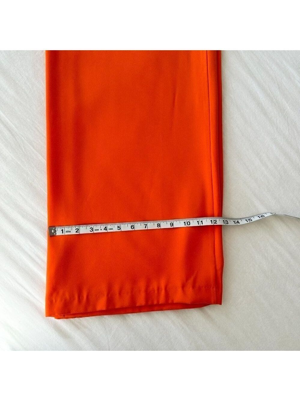 Ever New Wide Leg Isla Trousers Orange Gerbera Womens Size 10 Petite New - Picture 12 of 12